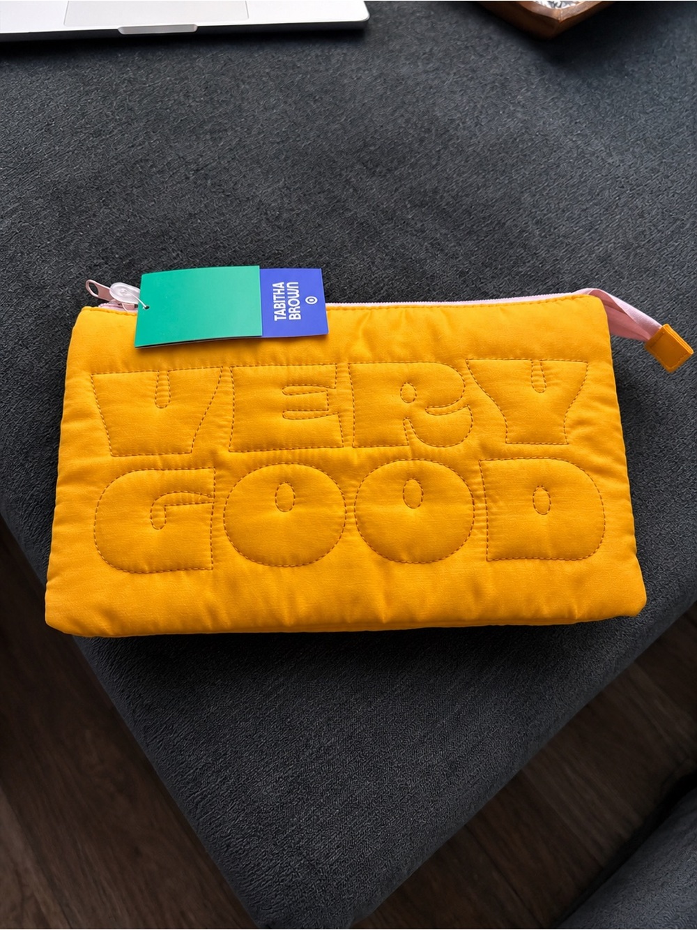 Tabitha Kids Yellow Quilted "Very Good" Pouch
